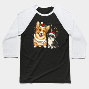 Cute Christmas Corgis Baseball T-Shirt